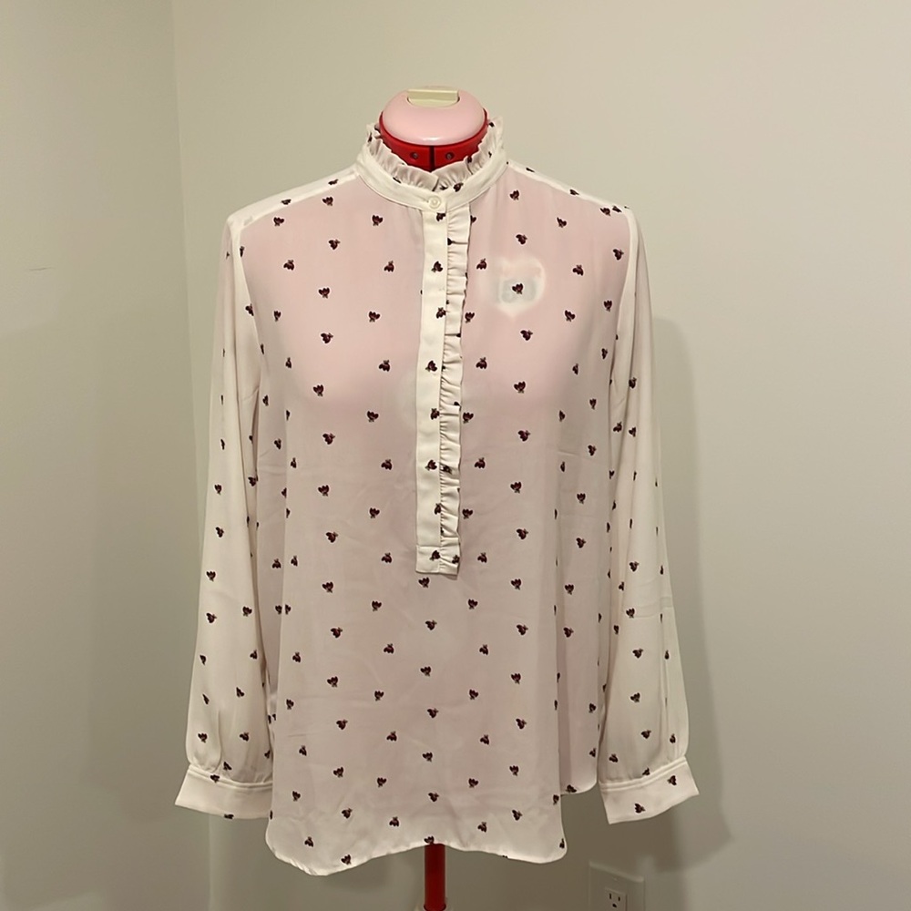 Ann Taylor Loft Floral Print Button Up Shirt
